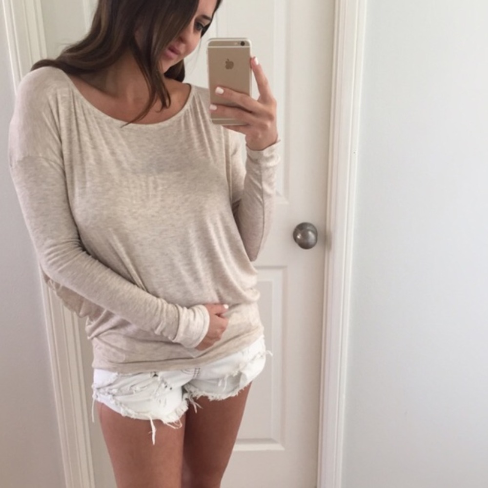 Oatmeal long sleeve top